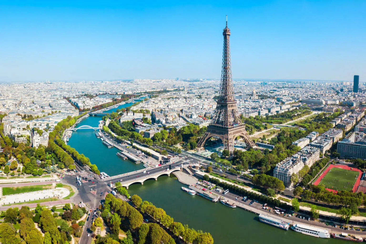 Vue aérienne de la Tour Eiffel, Paris